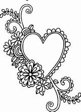 Embroidery Hearts Heart Patterns Coloring Clipart Flowers Swirls Quilling Hand Flower Pages Fancy Colouring Valentine Stamp Clip Frilly Another Find sketch template