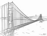 Coloring Bridge Gate Golden Pages Coloringbay sketch template