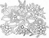 Kleurplaat Coloring Flowers Volwassen Catcher Zentangle sketch template