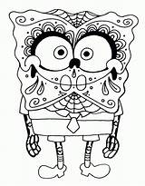 Skull Sugar Spongebob Coloring Pages Halloween Choose Board Printable sketch template