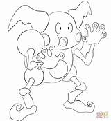 Mime Pokemon Mr Coloring Pages Printable Print Drawing Main sketch template