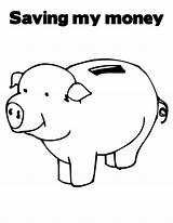 Piggy Bank Coloring Template Money Saving Pages sketch template