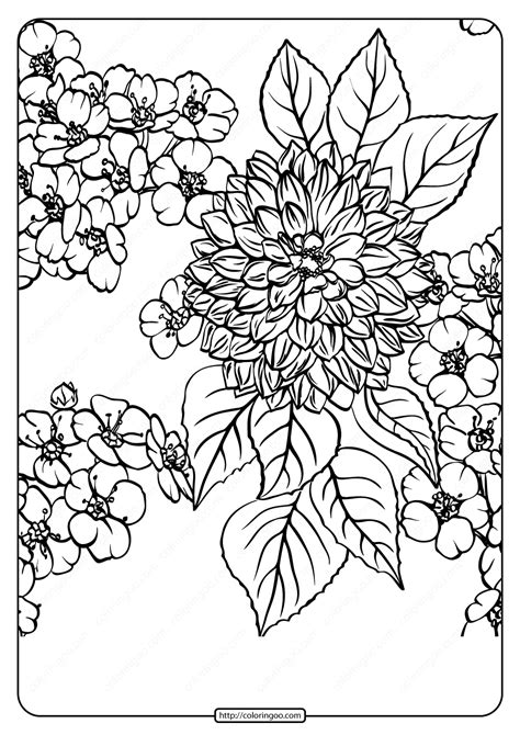 printable flower pattern coloring page    pattern