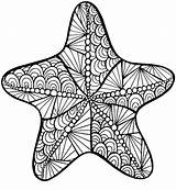 Starfish Zentangle sketch template