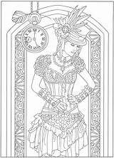 Coloring Steampunk Adult Books Book Dover sketch template