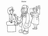 Doctor Colouring Pages Occupation Kids Print sketch template