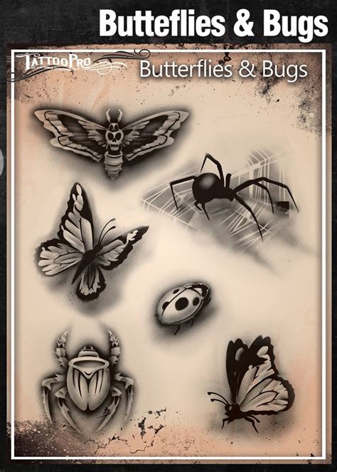 tattoo pro stencil butterflies bugs atps  hokey pokey shop
