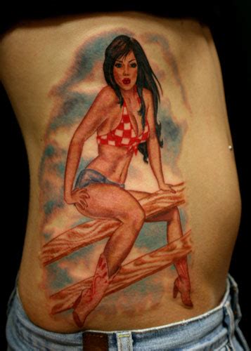 popular pin up hot girl tattoos design art usa 2012