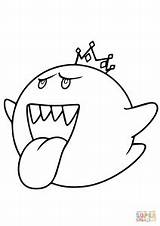 Coloring Pages Boo Mario King Getdrawings sketch template