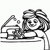 Washing Hands Coloring Pages Wash Hand Kids Clipart Girl Drawing Color Easy Make Clip Popular Clipartmag Visit Coloringhome sketch template