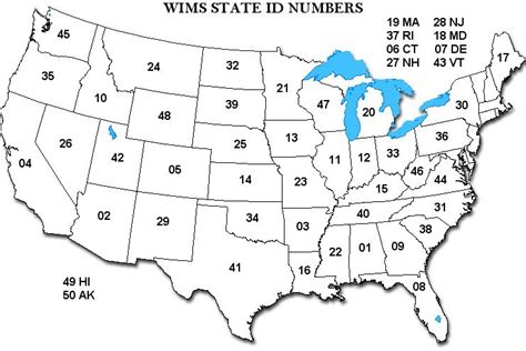 united states map  numbers