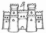 Castle Coloring Medieval Color sketch template