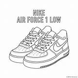 Printable Shoe Colouring Af1 Coloringhome Kicks Trainers sketch template