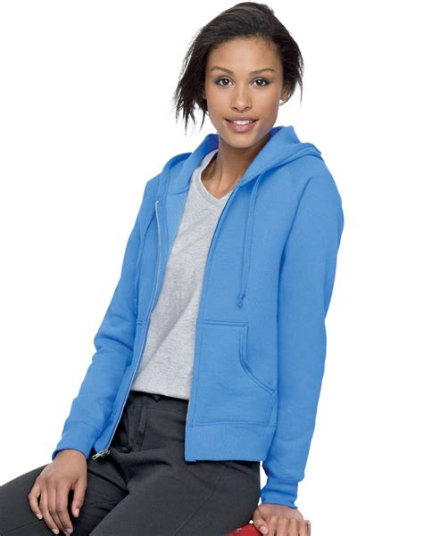 hanes  ecosmart cotton rich full zip hoodie women sweatshirt size  extra large carolina