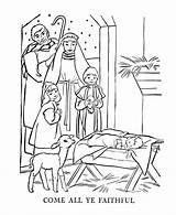 Coloring Pages Christmas Bible Story Library Clipart Nativity sketch template