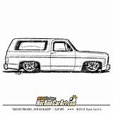 Truck Coloring Pages Car Clip Blazer Chevy Drawing Drawings K5 Lowrider Race Trucks Cool 1978 Classic Pencil Machine Inside Cars sketch template