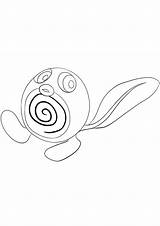 Pokemon Poliwag Coloring Pages Generation Kids sketch template