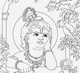 Lord Krishna Drawing Coloring Baby Wallpaper Colour sketch template