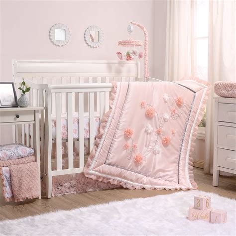 peanutshell brianna floral crib  pc bedding set  baby girls