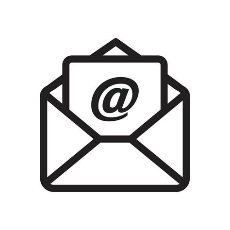 correo plantilla de icono de correo electronico color negro editable