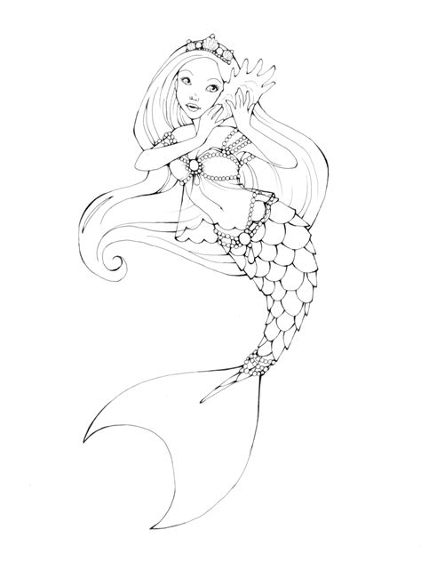 printable mermaid coloring pages outline coloring sheets pinterest