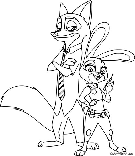 coloring page zootopia finnick coloring pages