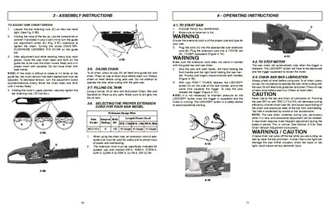 mcculloch mcc electric chainsaw owners manual