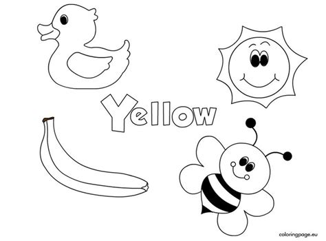 color yellow coloring page atividades em ingles  criancas
