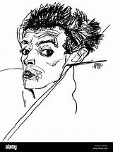 Portrait Egon Schiele Painter Austrian Alamy sketch template