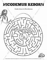 Coloring Nicodemus Pages Mazes Bible Getcolorings Getdrawings Color sketch template