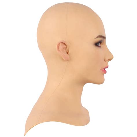 cos transvestite beauty soft silicone realistic female head mask