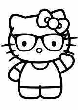 Kitty Hello Coloring Pages Nerd Glasses Drawing Color Printable Colouring Cute Sheets Supercoloring Cartoon Print Kids Kitten Categories sketch template