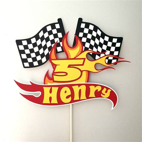 hot wheels style party cake topper birthday banner party etsy