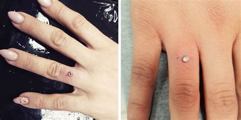 diamond piercing is the new engagement ring trend finger