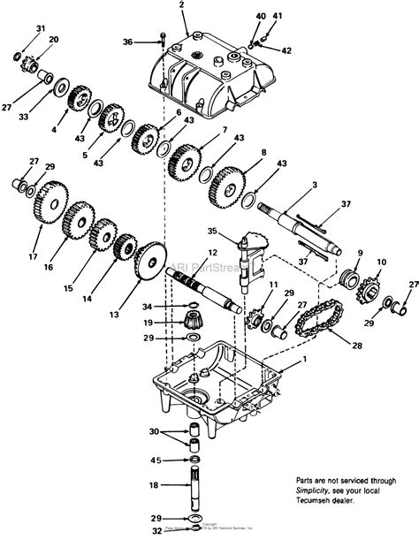 simplicity   rider ms   rotary mower parts diagram  tecumseh model