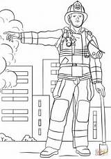 Firefighter Coloring Pages Printable Professions Template Female Fire Department Sketch Templates sketch template