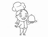 Coloring Chef Tray Apron Coloringcrew Getdrawings sketch template