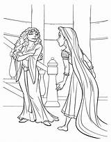 Tangled Coloring Gothel Rapunzel Mother Pages Cartoons Flynn Princess Flashlight sketch template