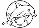 Dolphin Printable Template Coloring Templates Animal Sheets Pages Dolphins sketch template