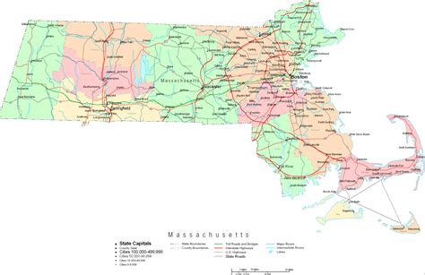 Online Map Of Massachusetts Large