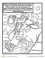Bunyan Paul Coloring Worksheets Pages Tall Worksheet Tales Activities Reading Grade Social Ox Studies Blue Folk Preschool Kids Education Pecos sketch template