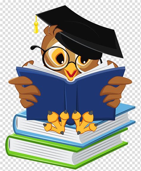 graduation ceremony owl square academic cap icon owl  school books