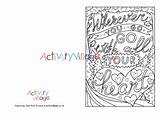 Colouring Card Wherever Go Village Activity Explore sketch template