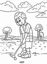 Golfe Jogando Menino Golfer sketch template