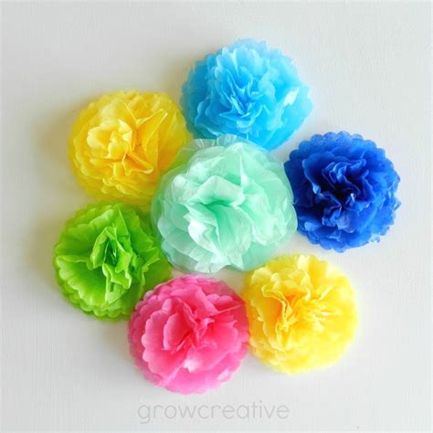 grow creative blog mini tissue paper flowers tutorial