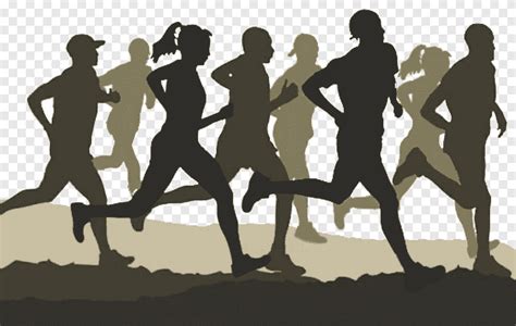 a group of people running run silhouette png pngegg