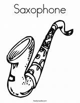 Saxophone Coloring Sax Twistynoodle sketch template