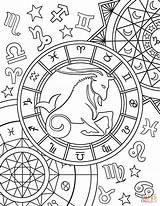 Coloring Zodiac Capricorn Sign Pages Signs Signos Printable Do Astrology Star Signo Adult Sheets Supercoloring Colorir Zodíaco Capricórnio Mandala Kids sketch template