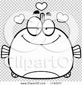 Infatuated Chubby Fish Outlined Coloring Clipart Vector Cartoon Thoman Cory sketch template