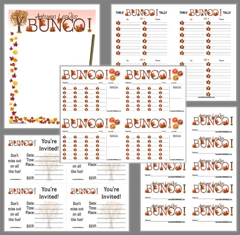 printable bunco score sheets fall printable templates